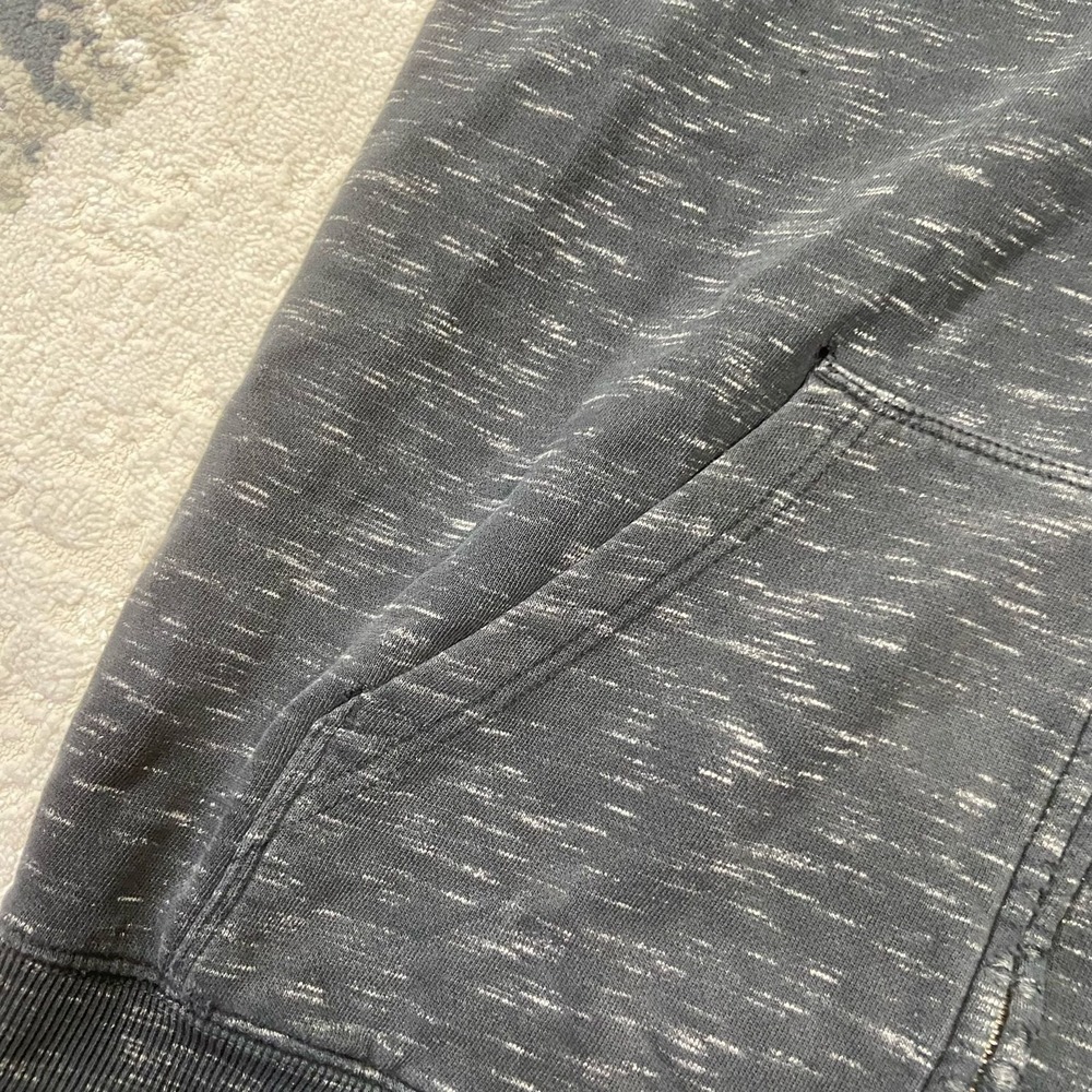 Vintage Y2K Vans Mens L thrashed Dark Grey Heather Full Zip Logo Hoodie - Picture 6 of 8